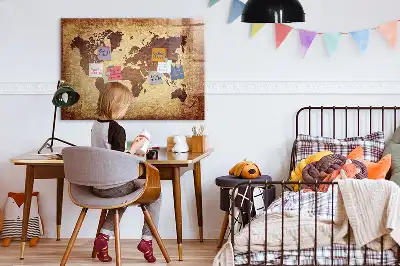 Magnetická tabule na kreslení motiv stará mapa světa