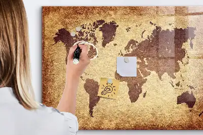 Magnetická tabule na kreslení motiv stará mapa světa