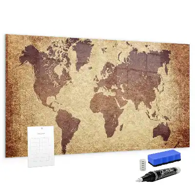Magnetická tabule na kreslení motiv stará mapa světa
