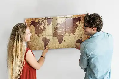 Magnetická tabule na kreslení motiv stará mapa světa