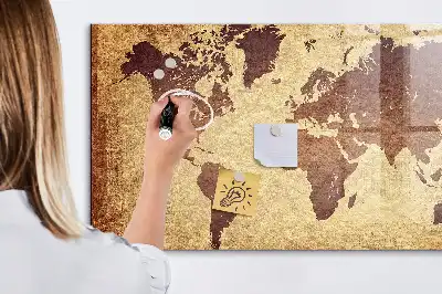 Magnetická tabule na kreslení motiv stará mapa světa