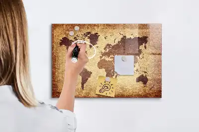 Magnetická tabule na kreslení motiv stará mapa světa