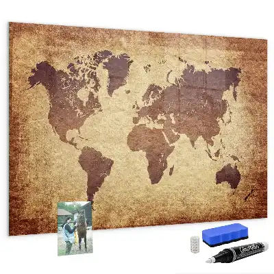 Magnetická tabule na kreslení motiv stará mapa světa