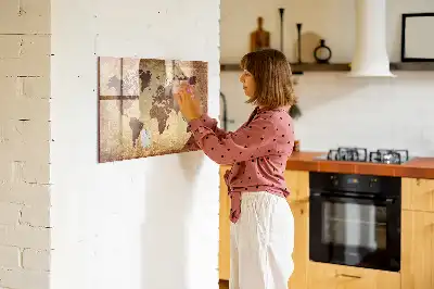 Magnetická tabule na kreslení motiv stará mapa světa