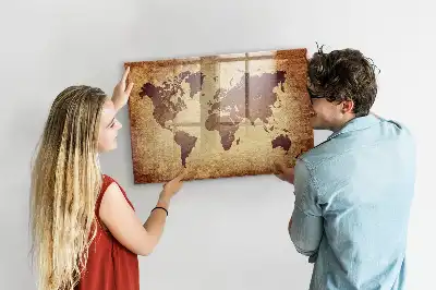 Magnetická tabule na kreslení motiv stará mapa světa