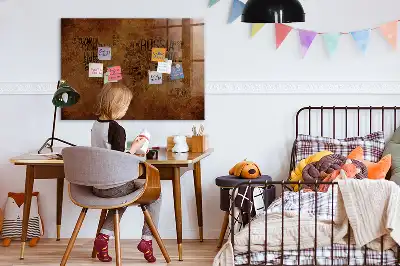 Magnetická tabule na kreslení s motivem mapy světa s názvy zemí
