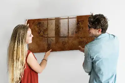 Magnetická tabule na kreslení s motivem mapy světa s názvy zemí