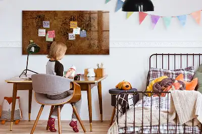 Magnetická tabule na kreslení s motivem mapy světa s názvy zemí