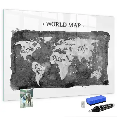 Mapa světa retro magnetická popisovací tabule
