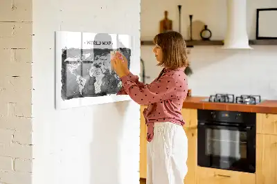 Mapa světa retro magnetická popisovací tabule