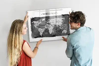 Mapa světa retro magnetická popisovací tabule