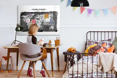Mapa světa retro magnetická popisovací tabule