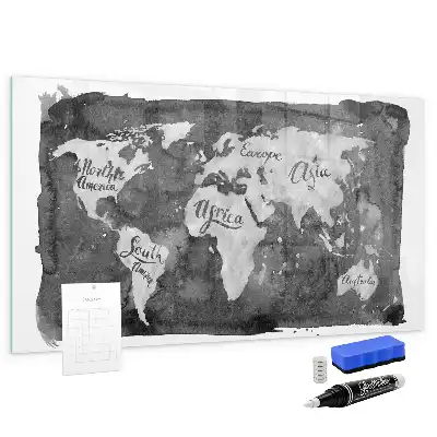 Mapa světa retro magnetická popisovací tabule