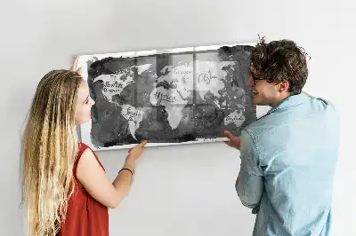 Mapa světa retro magnetická popisovací tabule