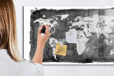 Mapa světa retro magnetická popisovací tabule