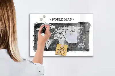 Mapa světa retro magnetická popisovací tabule