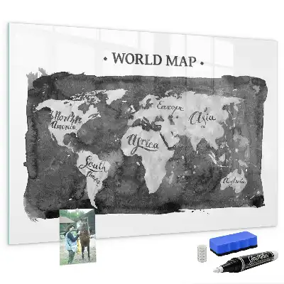Mapa světa retro magnetická popisovací tabule