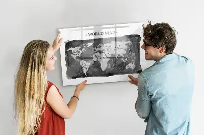 Mapa světa retro magnetická popisovací tabule