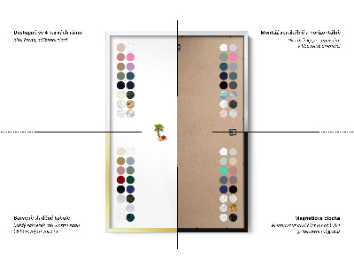 Magnetická tabule s bílým rámem Elegantní světlý kámen