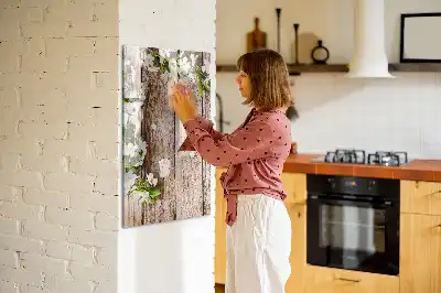 Magnetická tabule na kreslení motivy květin na prknech