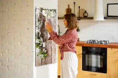 Magnetická tabule na kreslení motivy květin na prknech