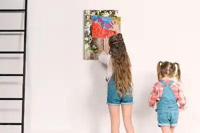 Magnetická tabule na kreslení motivy květin na prknech