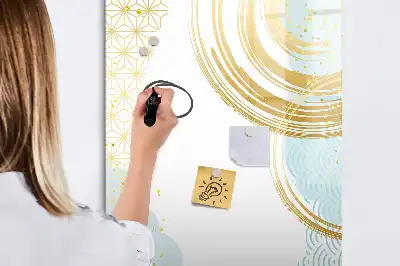 Magnetická popisovací tabule s motivem dekorativní abstrakce