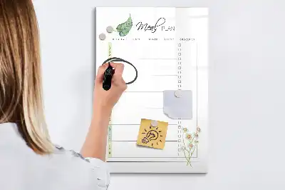 Magnetická popisovací tabule plán jídelníčku