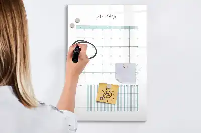 Magnetická popisovací tabule měsíční plánovač