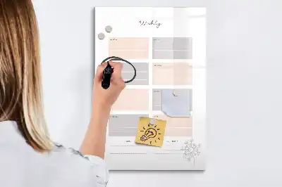 Magnetická tabule na kreslení týdenní plánovač