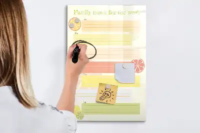 Magnetická tabule na kreslení plánovač menu