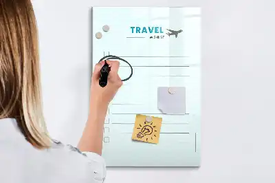 Magnetická popisovací tabule plánovač cest
