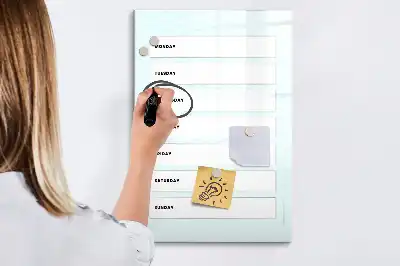 Magnetická tabule na kreslení týdenní plánovač