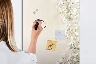 Magnetická popisovací tabule s motivem jemných květin