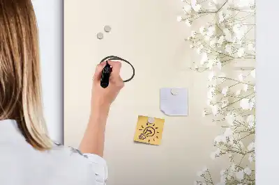 Magnetická popisovací tabule s motivem jemných květin