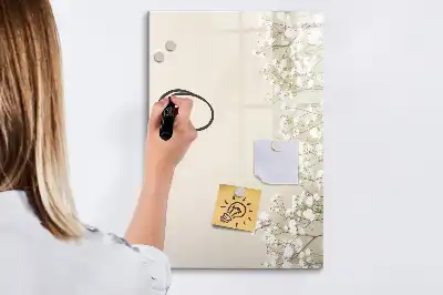 Magnetická popisovací tabule s motivem jemných květin