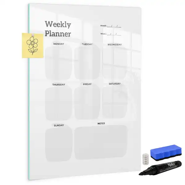 Magnetická popisovací tabule týdenní plánovač
