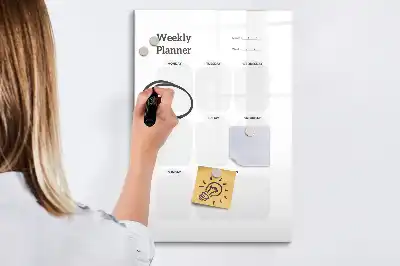 Magnetická popisovací tabule týdenní plánovač