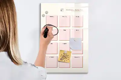 Narozeninový kalendář magnetická popisovací tabule