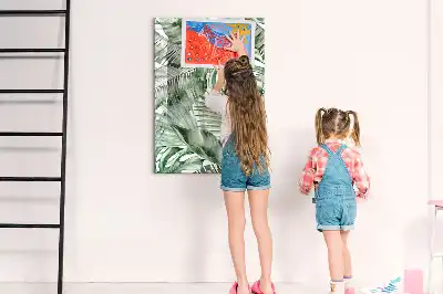 Magnetická tabule na kreslení s motivem akvarelových listů