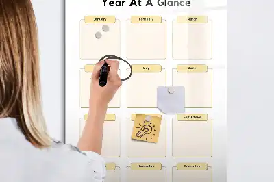 Magnetická popisovací tabule roční plánovač