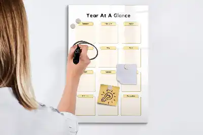 Magnetická popisovací tabule roční plánovač