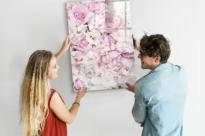 Magnetická popisovací tabule s motivem růží