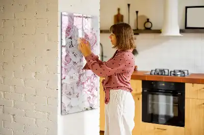 Magnetická popisovací tabule s motivem růží