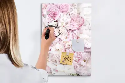 Magnetická popisovací tabule s motivem růží