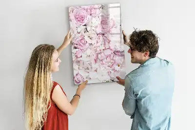 Magnetická popisovací tabule s motivem růží