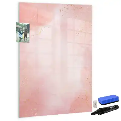 Magnetická popisovací tabule v designu růžového mramoru