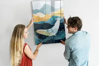 Magnetická kreslící tabule v designu mramorová velryba
