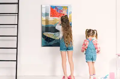 Magnetická kreslící tabule v designu mramorová velryba