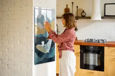 Magnetická kreslící tabule v designu mramorová velryba